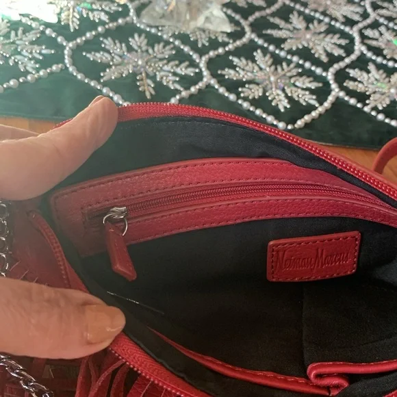 Neiman Marcus Fringe Leather Crossbody - Picture 6 of 10